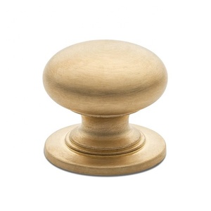 Traditional Brass Cabinet Round Knob With Back Plate Durable Furniture Handle for Storage Closet Drawer Dresser Home Hotel Use - Product Image 3