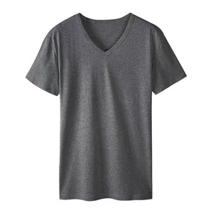 เสื้อยืดคอกลมแขนสั้นผ้าแคนวาสบางสีพื้นทรงเข้ารูปสำหรับผู้ชายไซส์ใหญ่ ดีไซน์เรียบง่ายพิมพ์ลาย OEM สำหรับฤดูร้อน - Product Image 5