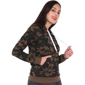 High Quality Camouflage Print 100% Cotton Warm Fleece Pullover Hoodie Wholesale Oversize Hoodies for Women Sportswear Hoodie - Product Image 3