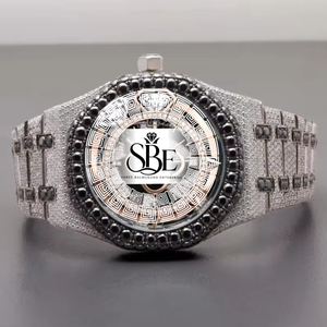 Reloj Deportivo de Lujo para Hombre de 41 mm con Esfera Escarchada, Grandes Diamantes Moissanite, Logotipo Personalizado, Caja de Acero Inoxidable, Colección Hip Hop de Cuarzo - Product Image 1