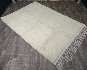 Tapis de prière persan marocain noué à la main en laine, écologique, antidérapant, à franges, motif géométrique, poils moyens, pour salon et chambre d'enfant - Product Image 3