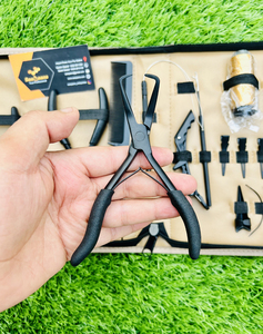 Professional Microlink Hair Extension Tools Kit Black Stainless Steel Pliers Set with Loop Needle, Section Clips, <b>Rat</b> <b>Tail</b> <b>Comb</b> - Product Image 3