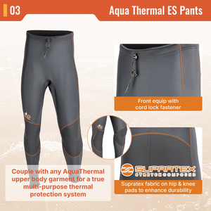 Pantalon long en polaire thermique à séchage rapide Aropec Aqua, taille haute, avec protection Supratex aux genoux et aux hanches, pour la plongée et le surf, OEM/ODM - Product Image 4