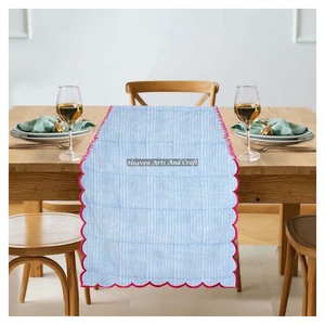 100% Pure Cotton Woven Bohemian Floral Print Edge <b>Table</b> <b>Runner</b> for <b>Wedding</b> & Home Decor-Eco-Friendly Durable Washable - Product Image 2