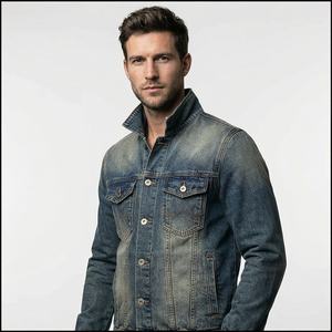 Chaqueta vaquera en blanco de algodón de alta calidad para hombre 2025 para hombre, cremallera completa personalizada, lona de estilo informal única para ropa de invierno - Product Image 1