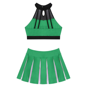 Uniforme de cheerleading scolaire personnalisé pour femme, en tissu polyester Dry Fit, haut dos nageur et jupe trapèze, costume de danse moderne pour équipe 2026 - Product Image 5