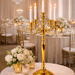 Porte-bougie multi-bras, support pour bougies coniques, centre de table décoratif, candélabre de table - Product Image 3