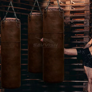 Saco de Boxeo de Cuero PU Duradero de Alta Calidad al por Mayor con Relleno de Arena, Saco de Boxeo Personalizable para Entrenamiento de Artes Marciales - Product Image 3