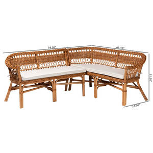 DreamCraft Banc en rotin rembourré mélangé de polyester Chaise de salon élégante Origine du Vietnam - Product Image 5