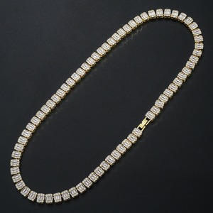 Chaîne cubaine Hip Hop argentée 10 mm plaquée rhodium 28g Moissanite 24 pouces unisexe pour mariage, fiançailles, cadeau de luxe Inde - Product Image 1