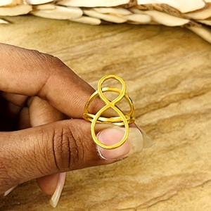 Top Choice Boho Fern Leaf Ring Brass Rings For Women 18k Gold Plated Bypass <b>Wrap</b> Floral Jewelry For Wholesale/OEM/ODM - Product Image 2