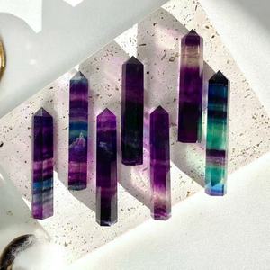 Varita de Cristal de Fluorita Arcoíris Natural, Torre Hexagonal, Obelisco de Fluorita Multicolor para Meditación y Decoración de Altar de Reiki - Product Image 3