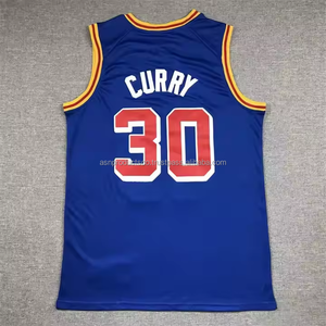 Maille à séchage rapide en vrac Golden Stephen Curry 30 Poole 3 broderie cousue maillots d'uniforme de basket-ball personnalisés noirs - Product Image 3