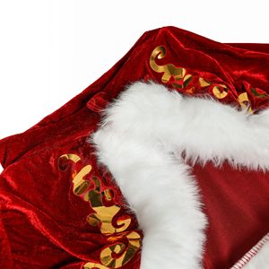 Disfraz de Papá Noel para hombre, terciopelo rojo con bordado dorado, traje navideño para adulto, atractivo y asequible. - Product Image 6