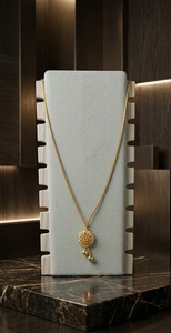 DIVYORO Women's Classic Gold Plated <b>Copper</b> Alloy Floral Wheel Pendant <b>Chain</b> - Product Image 2