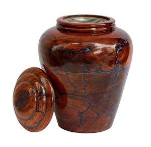 Handmade Rosewood Teardrop Urn with Blue Vein Design for <b>Dogs</b> Durable Pet Memorial Cremation Container - Product Image 5