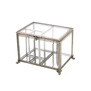 Stylish Metal Jewelry <b>Box</b> Organizer Storage Case for Rings <b>Earrings</b> Necklace Accessories Daily Use - Product Image 3