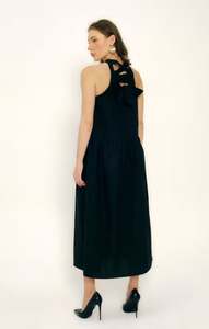 Robe longue décontractée d'été pour femme, imprimé floral, sans manches, confortable, en coton et lin, coupe ample, personnalisable - Product Image 2