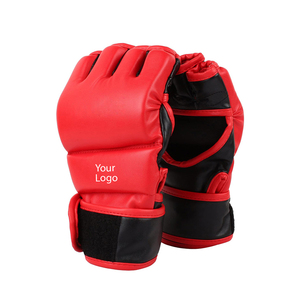 Fully Customized Private Label Custom Logo MMA Grappling Sparring Gloves Adjustable Wrist Strap <b>Hook</b> Loop Closure Lightweight - Product Image 2
