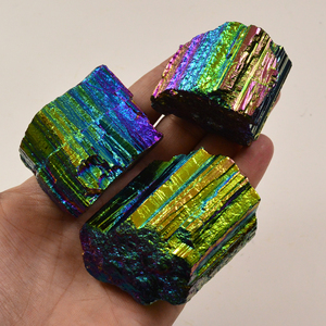 Tourmaline noire brute avec revêtement en titane arc-en-ciel, cristal d'aura naturel, lot en gros 50x100mm 50-250g - Product Image 1