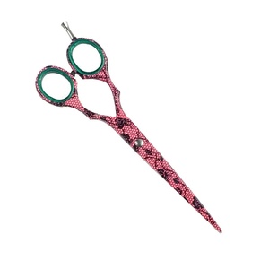 Tijeras de Peluquería Profesionales Duraderas de Acero Inoxidable 4Cr13 con Punta Afilada para Diestros, Mango Largo de Goma, 28 Dientes, Rojas, para Salón S&S - Product Image 6
