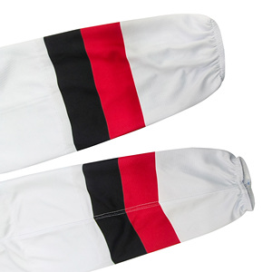 White Knee High <b>Leg</b> <b>Warmers</b> with Black and Red Stripes for Cycling Adults Breathable Spandex Polyester Summer Wear - Product Image 4