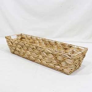 Water Hyacinth <b>Storage</b> <b>Basket</b> <b>Rectangular</b> Woven Organizer Bin with Built-in Handles for Closet Shelf Home Decor - Product Image 6