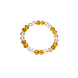 Gold Plated Quartz <b>Beaded</b> <b>Bracelet</b> with Ball Shape and Bezel Setting Trendy Women's Everyday Wear Gift - Product Image 1