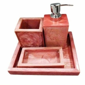 Resin Bathroom <b>Set</b> Premium Bathroom Decor Collection Including <b>Soap</b> Dispenser Holder and Storage Tray for Home Hotel and Spa - Product Image 4
