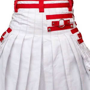 Kilt écossais pour homme, blanc et rouge, avec sangle, style utilitaire, kilt moderne, kilt des Highlands - Product Image 5