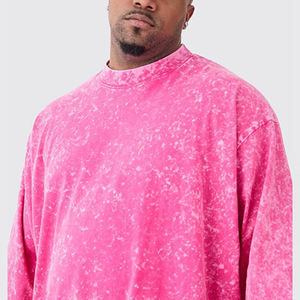 Chemises à manches longues pour hommes, grande taille, coupe régulière, col rond, design personnalisé, effet délavé, nouvelle collection, best-seller - Product Image 6