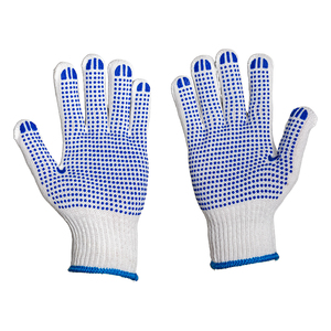 Gants en PVC à pois avec motif antidérapant, doublure en coton respirant, ajustement flexible et construction durable pour usage industriel - Product Image 1