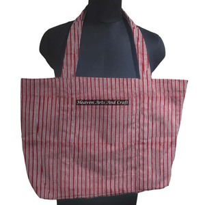 Bolso de mano con estampado de bloques de lona de algodón con estampado de bloques, con estampado Floral bolso de hombro, venta al por mayor - Product Image 1