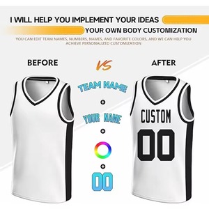 Camiseta de Baloncesto de Alta Calidad, Transpirable, 100% Poliéster, con Tirantes Ajustables, Cómoda, Última Moda, Precio al por Mayor, Nueva - Product Image 3