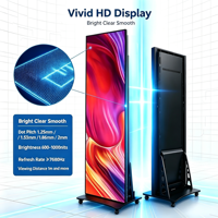Vcore 180 °   Écran d'affichage LED pliable double face P1.53 960x640mm sur pied pour publicité en centre commercial