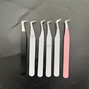 Pinza Profesional para Pestañas de Acero Inoxidable Tipo L, con Recubrimiento de Polvo Blanco, Logotipo Personalizado, Herramienta de Precisión - Product Image 2