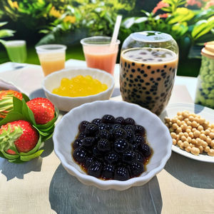 Boba éclatante au chocolat brun Pinshan 3,2 kg 4 bacs/carton pour Bubble Tea et crème glacée - Product Image 2