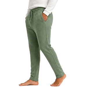 <b>Mens</b> Waffle Knit Leisure Trousers <b>Slim</b> <b>Fit</b> Textured Casual <b>Jogger</b> Pants Elastic Drawstring Waist Custom Daily Bottoms Custom <b>Men</b> - Product Image 3