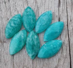 5 cabujones de amazonita natural, piedras preciosas sueltas con forma de marquesa para la fabricación de joyas - Product Image 4