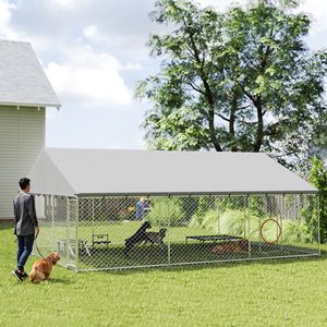 Cuccia per cani di grandi dimensioni 20FT X 15FT X 8FT, resistente e impermeabile, con catena a maglie e 2 chiusure di sicurezza, ideale per esterni e giardini. - Product Image 2