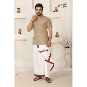 Fabfabzoneindia Presenting Diwali Combo Readymade Shirt Dhoti With Saree - Product Image 3