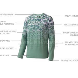 เสื้อตกปลาผู้ชาย แขนยาว UPF 50 ป้องกันรังสียูวี แห้งเร็ว ระบายความชื้น ระบายอากาศได้ดี เหมาะสำหรับกีฬากลางแจ้ง - Product Image 3