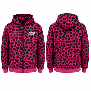 Sweat à capuche zippé pour homme, rose et noir à motifs floraux, 100% coton, coupe oversize, style vintage, streetwear, impression DTG personnalisée - Product Image 6