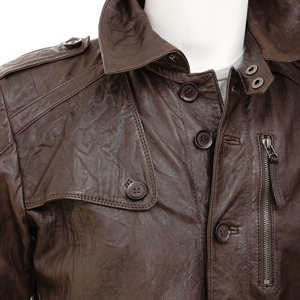 OEM Wholesale Genuine Leather Canvas Front Custom Men High Quality Stylish Comfortable Outdoor Waterproof Winter <b>Jacket</b> Full - Product Image 3