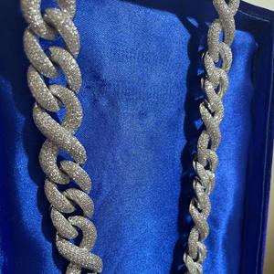 Luxury 925 Silver Moissanite Rope Chain <b>Statement</b> <b>Necklace</b> Unisex Party Jewelry Micro Insert Design - Product Image 2