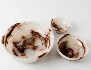 Handcrafted Natural Marble Decorative Bowls, Luxury <b>Stone</b> Serving and Fruit Bowl for Home Decor, Wholesale Custom Marble - Product Image 3