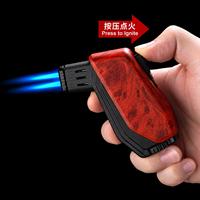 Mini briquet torche à gaz coupe-vent avec verrou de sécurité et fenêtre de visualisation pour barbecue et cigares