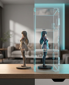 Elegante Mini Vitrina de Exhibición para Figuras de Anime, Acrílico Transparente, a Prueba de Polvo, Moderna, para Almacenamiento y Publicidad - Product Image 2