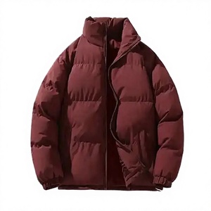 Couple Winter Thick Cotton Stand Collar Loose Casual Quilted Eco-Friendly Zipper Front Printing <b>Men's</b> Canvas Puffer <b>Jacket</b> - Product Image 2