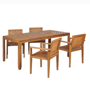 Modern Style 8-Seater Rectangular Teak Wood Dining <b>Table</b> Set with Minimalist Design For Home Furniture Decoration - Product Image 1